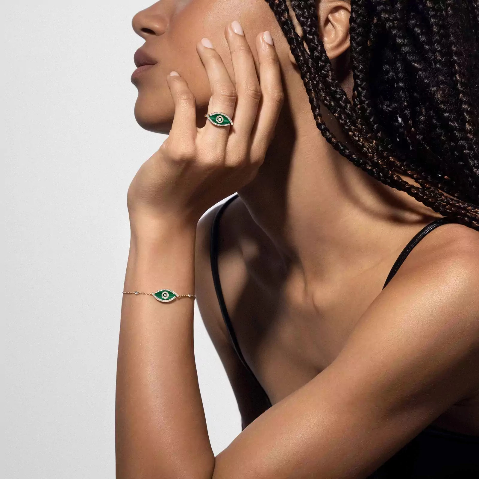 Women Jewellery  MESSIKA, Lucky Eye Malachite Bracelet, SKU: 12888-YG | timeolution.com