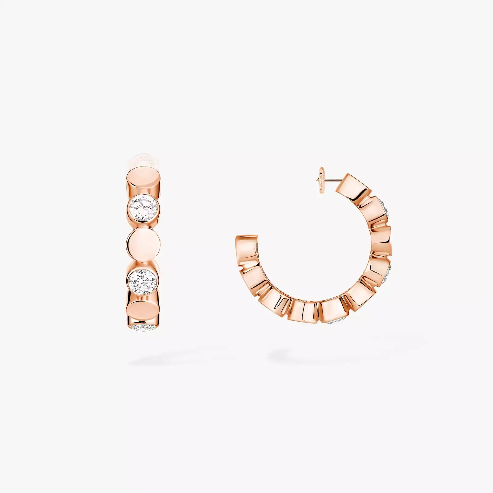 Women Jewellery  MESSIKA, D-Vibes Pink Gold Diamond Mini Hoop Earrings, SKU: 13450-PG | timeolution.com