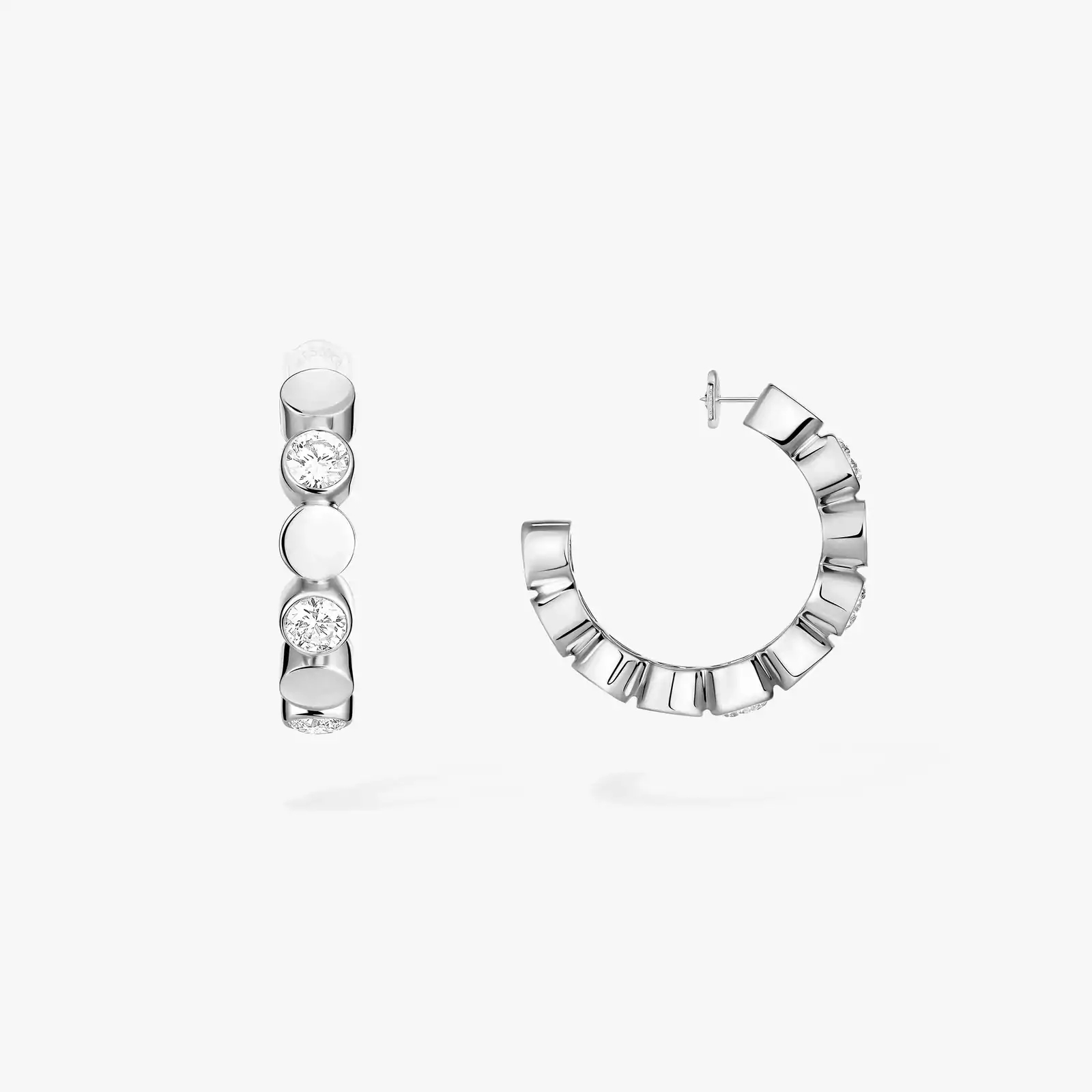 Women Jewellery  MESSIKA, D-Vibes White Gold Diamond Mini Hoop Earrings, SKU: 13450-WG | timeolution.com