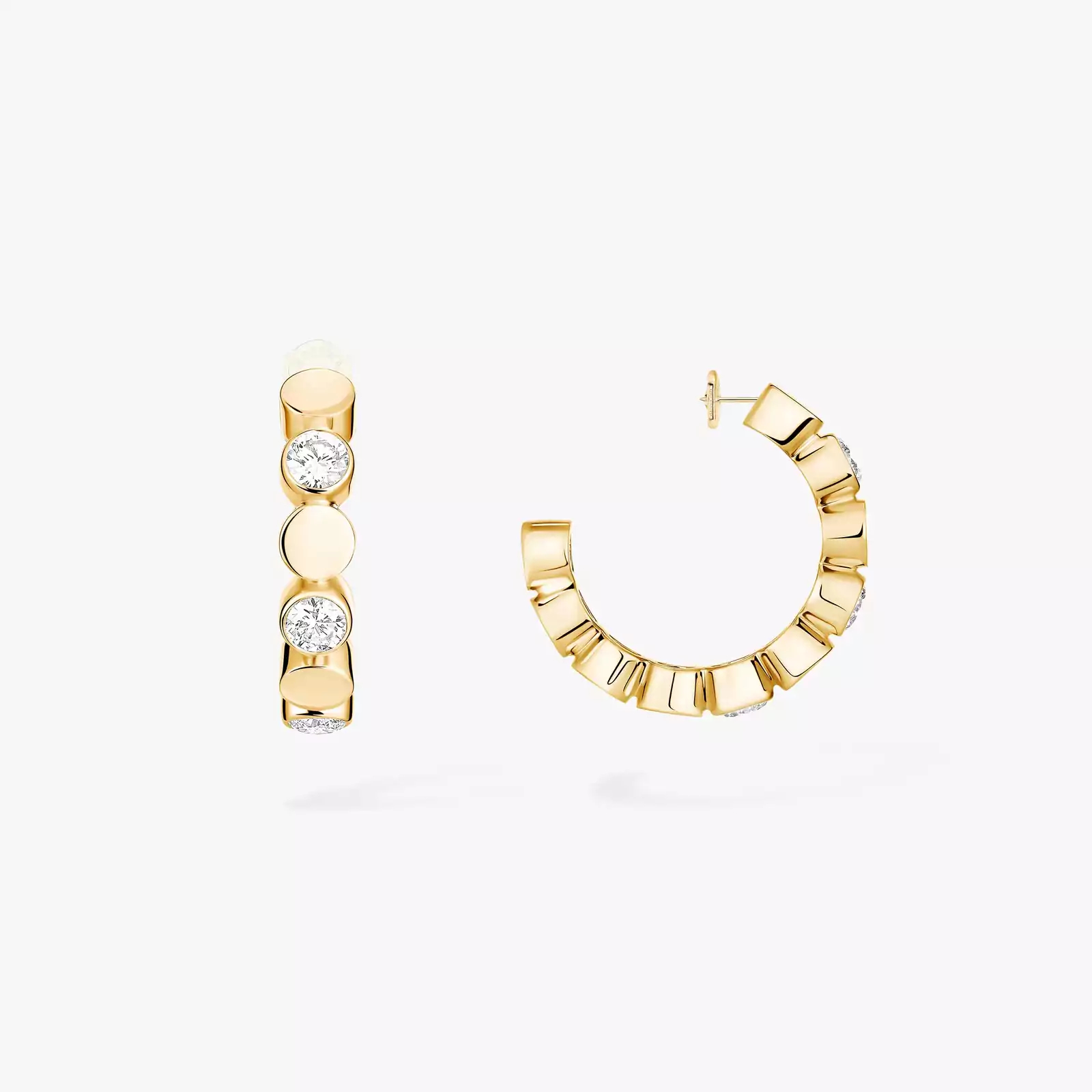 Women Jewellery  MESSIKA, D-Vibes Yellow Gold Diamond Mini Hoop Earrings, SKU: 13450-YG | timeolution.com