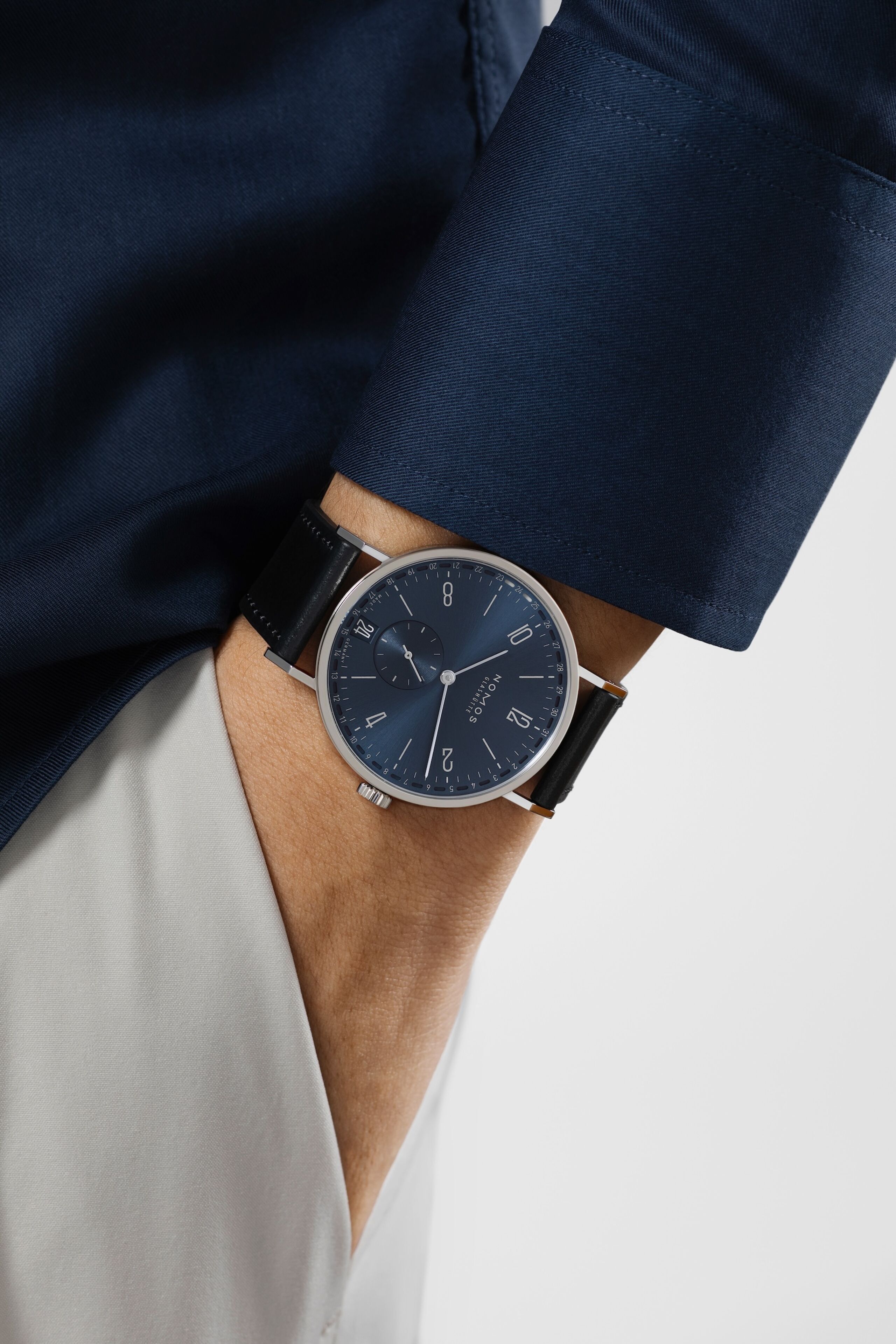 Men's watch / unisex  NOMOS GLASHÜTTE, Tangente 2Date Blue / 37.50mm, SKU: 136.SB | timeolution.com