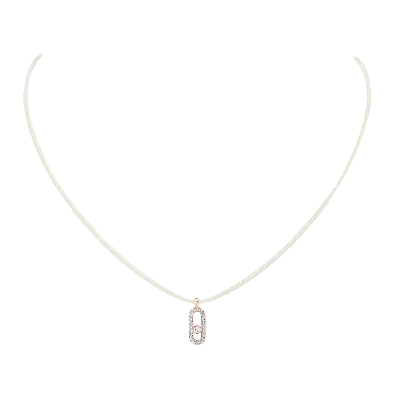 Women Jewellery  MESSIKA, Messika Care(s) Cream Cord Pave Necklace, SKU: 14104-PG | timeolution.com