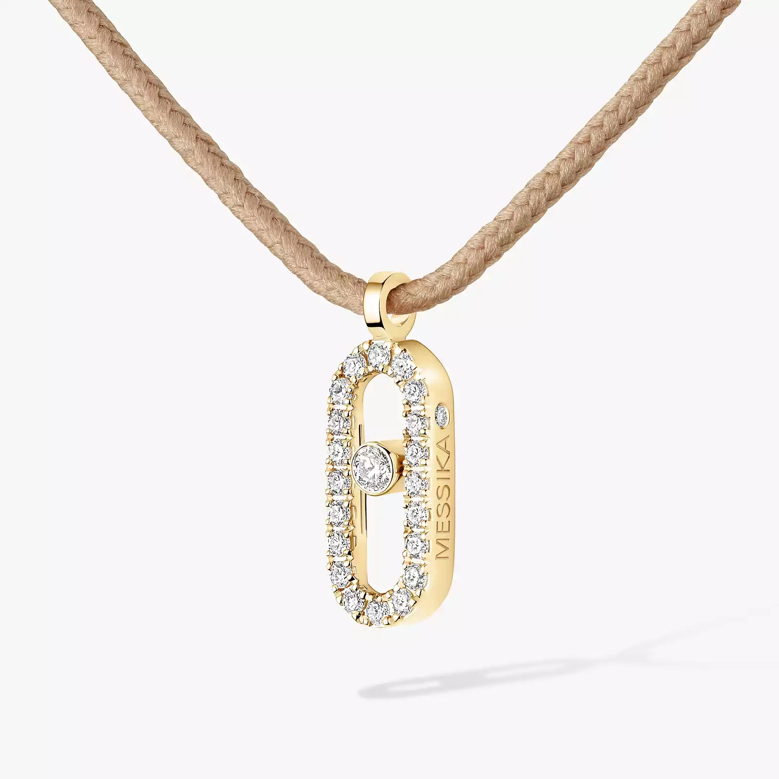 Women Jewellery  MESSIKA, Messika Care(s) Beige Cord Pave Necklace, SKU: 14105-YG | timeolution.com