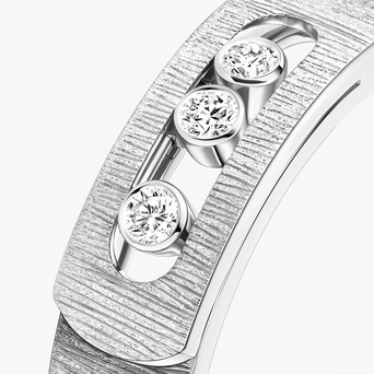 Women Jewellery / Unisex MESSIKA, Move Noa Ciselé White Gold Diamond Ring, SKU: 14482-WG | timeolution.com