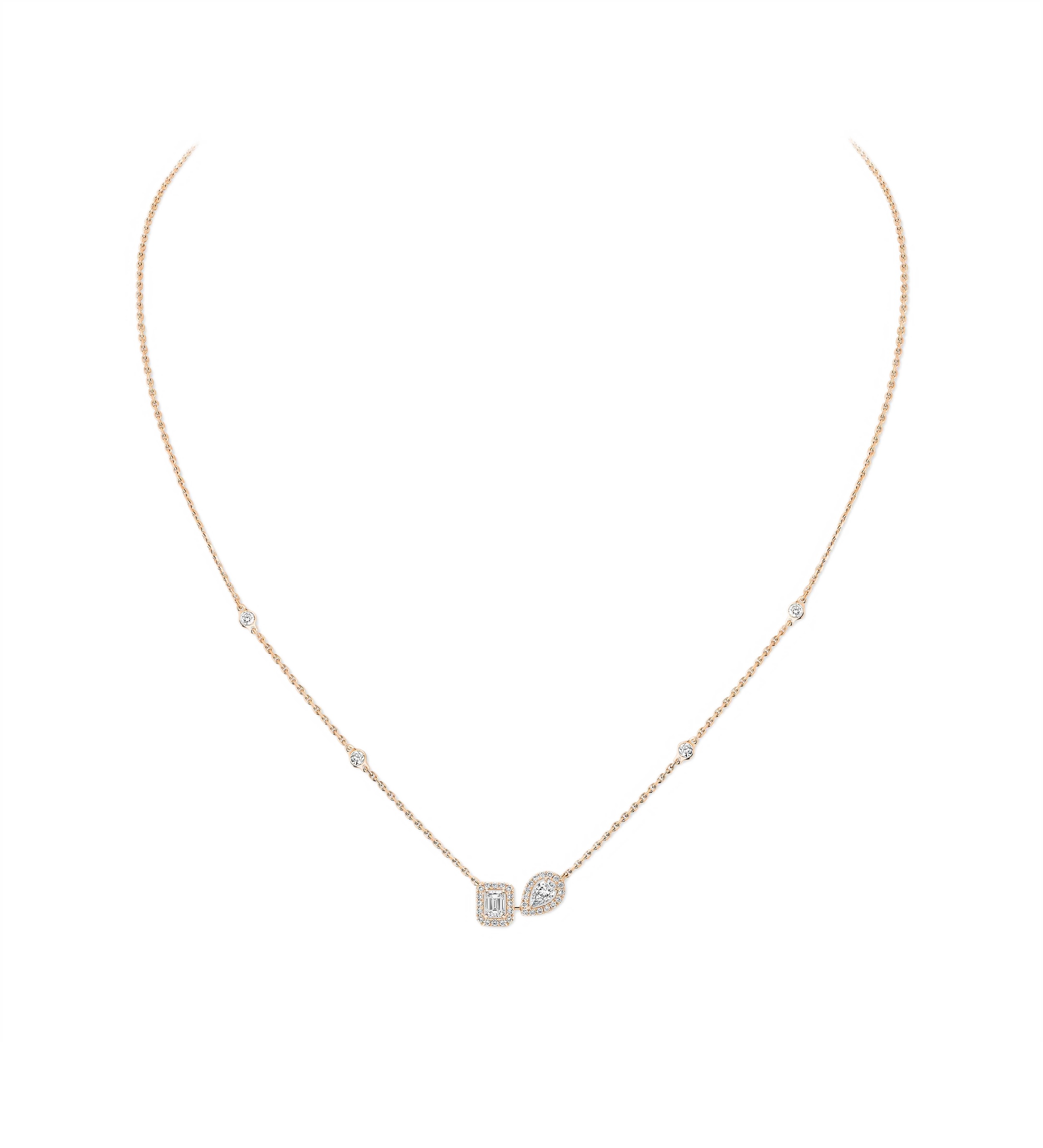 Women Jewellery  MESSIKA, My Twin Toi & Moi Pink Gold Diamond Necklace, SKU: 14534-PG | timeolution.com