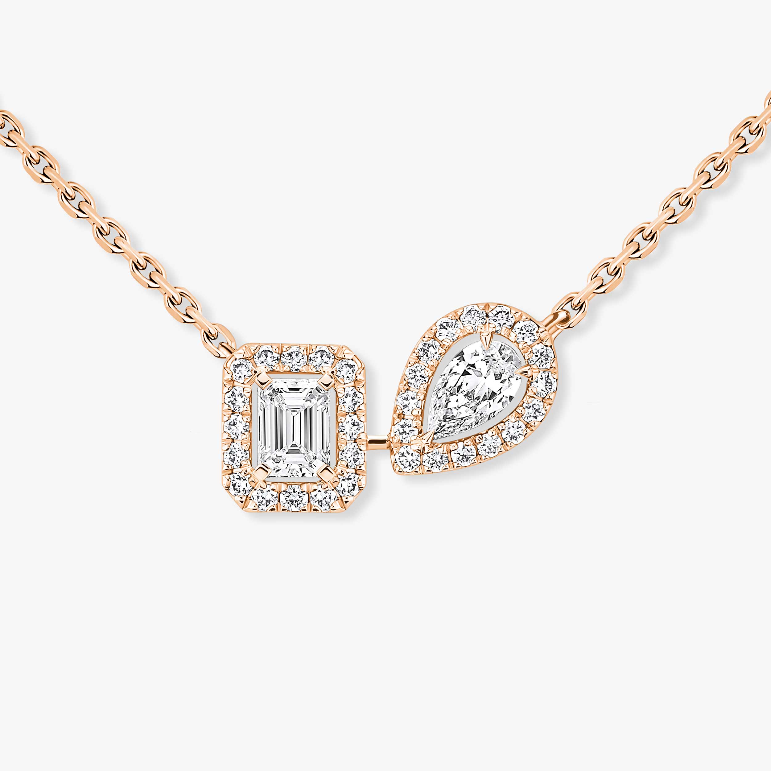 Women Jewellery  MESSIKA, My Twin Toi & Moi Pink Gold Diamond Necklace, SKU: 14534-PG | timeolution.com