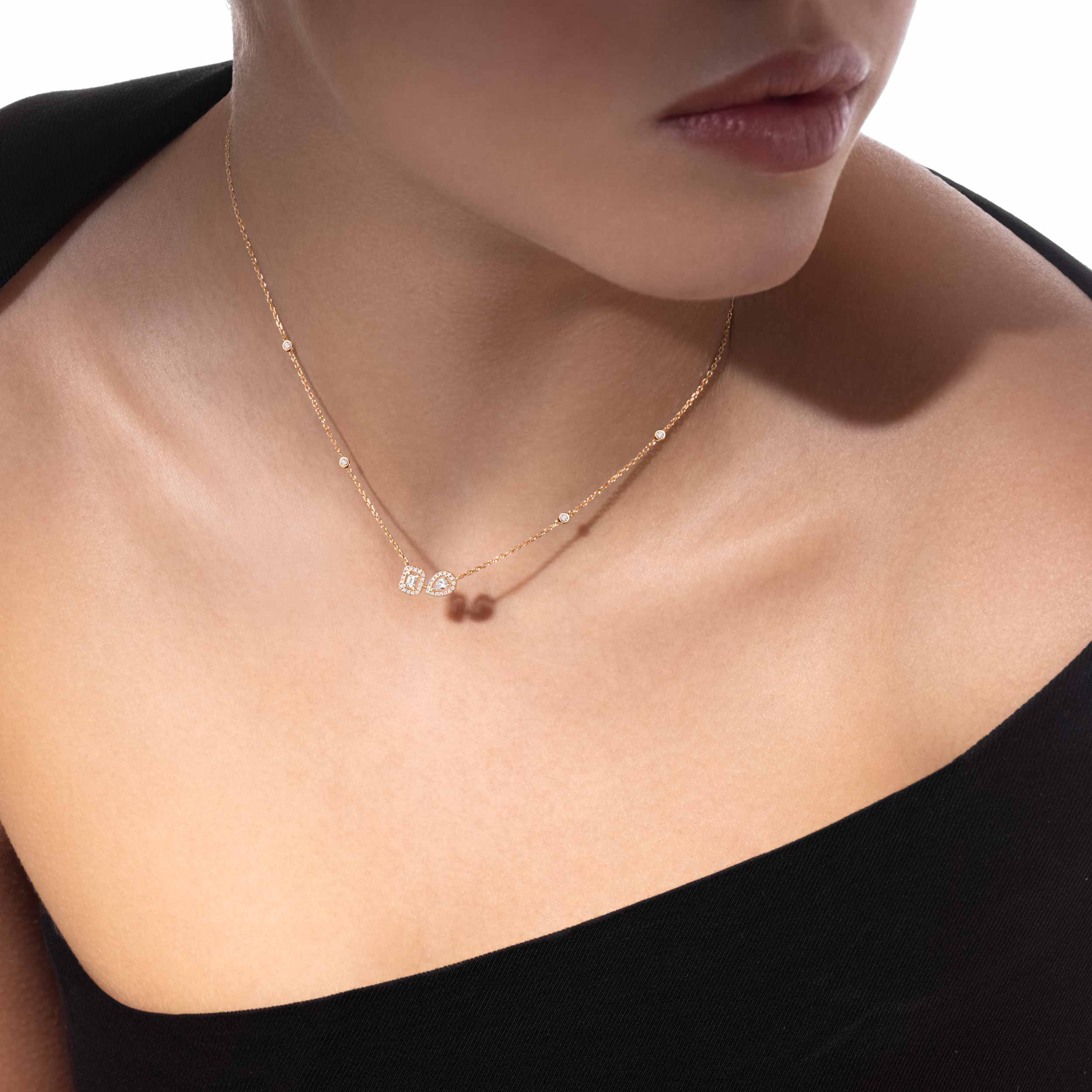Women Jewellery  MESSIKA, My Twin Toi & Moi Pink Gold Diamond Necklace, SKU: 14534-PG | timeolution.com