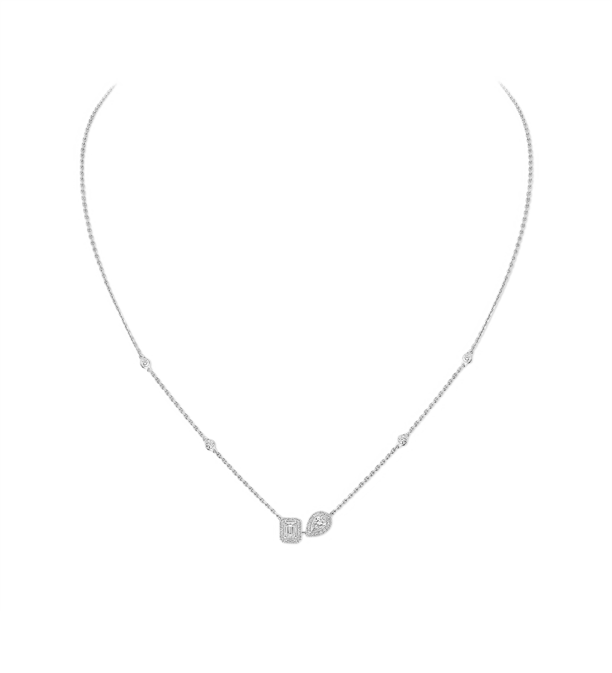 Women Jewellery  MESSIKA, My Twin Toi & Moi White Gold Diamond Necklace, SKU: 14534-WG | timeolution.com