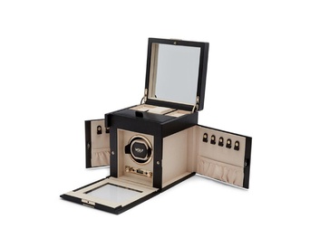  WOLF 1834, Palermo Single Watch Winder With Jewellery Storage, SKU: 213702 | timeolution.com