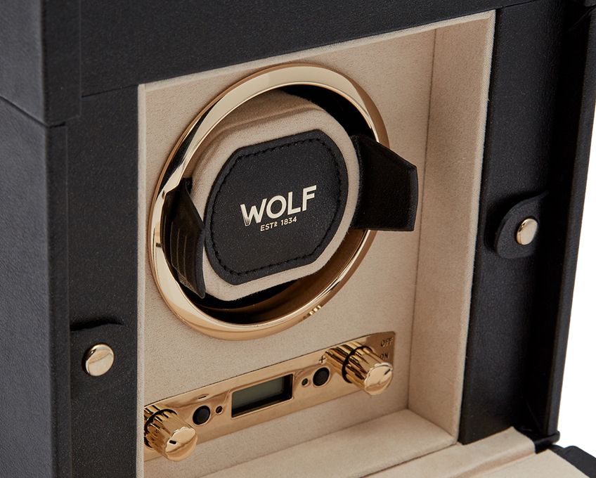  WOLF 1834, Palermo Single Watch Winder With Jewellery Storage, SKU: 213702 | timeolution.com