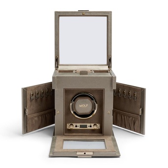  WOLF 1834, Palermo Single Watch Winder With Jewellery Storage, SKU: 213778 | timeolution.com