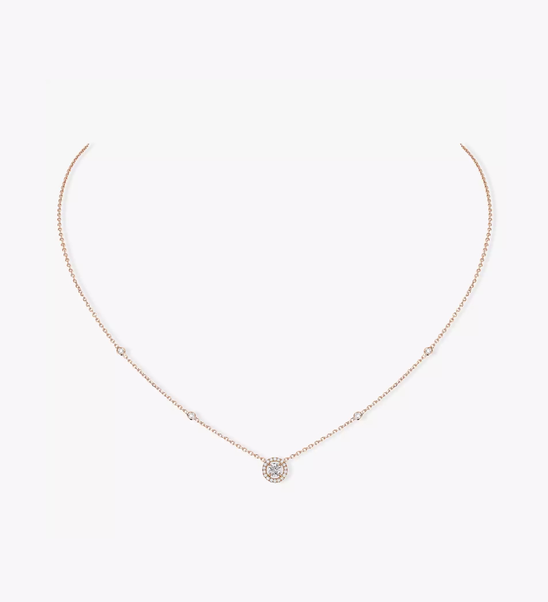 Women Jewellery  MESSIKA, Joy Rond 0.20ct Diamond Pink Gold Necklace, SKU: 4281-PG | timeolution.com