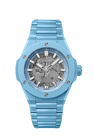 Men's watch / unisex  HUBLOT, Big Bang Integrated Time Only Sky Blue Indigo Ceramic / 40mm, SKU: 456.EX.5120.EX | timeolution.com