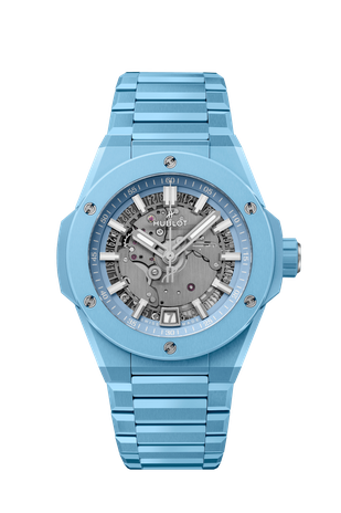 Men's watch / unisex  HUBLOT, Big Bang Integrated Time Only Sky Blue Indigo Ceramic / 40mm, SKU: 456.EX.5120.EX | timeolution.com