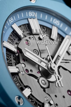 Men's watch / unisex  HUBLOT, Big Bang Integrated Time Only Sky Blue Indigo Ceramic / 40mm, SKU: 456.EX.5120.EX | timeolution.com