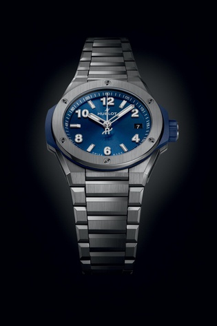 Men's watch / unisex  HUBLOT, Big Bang Integrated Time Only Titanium Blue / 38mm, SKU: 457.NX.7170.NX | timeolution.com