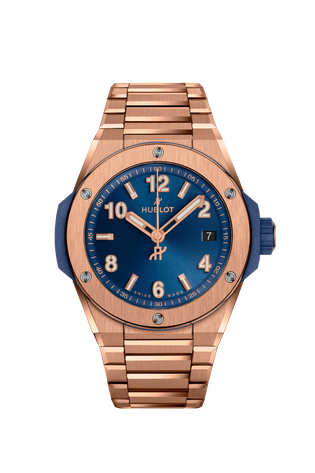 Men's watch / unisex  HUBLOT, Big Bang Integrated Time Only King Gold Blue / 38mm, SKU: 457.OX.7180.OX | timeolution.com