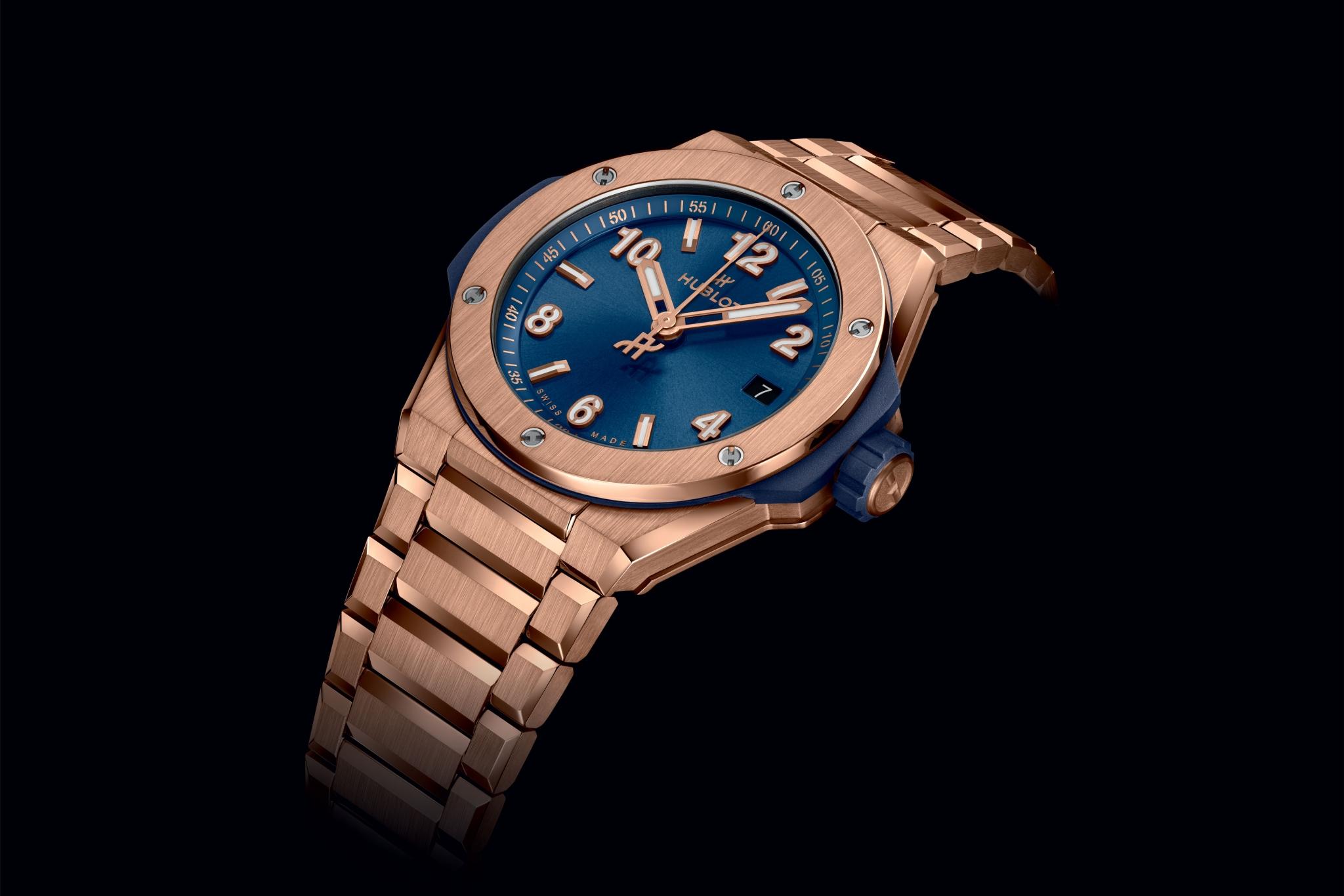 Men's watch / unisex  HUBLOT, Big Bang Integrated Time Only King Gold Blue / 38mm, SKU: 457.OX.7180.OX | timeolution.com