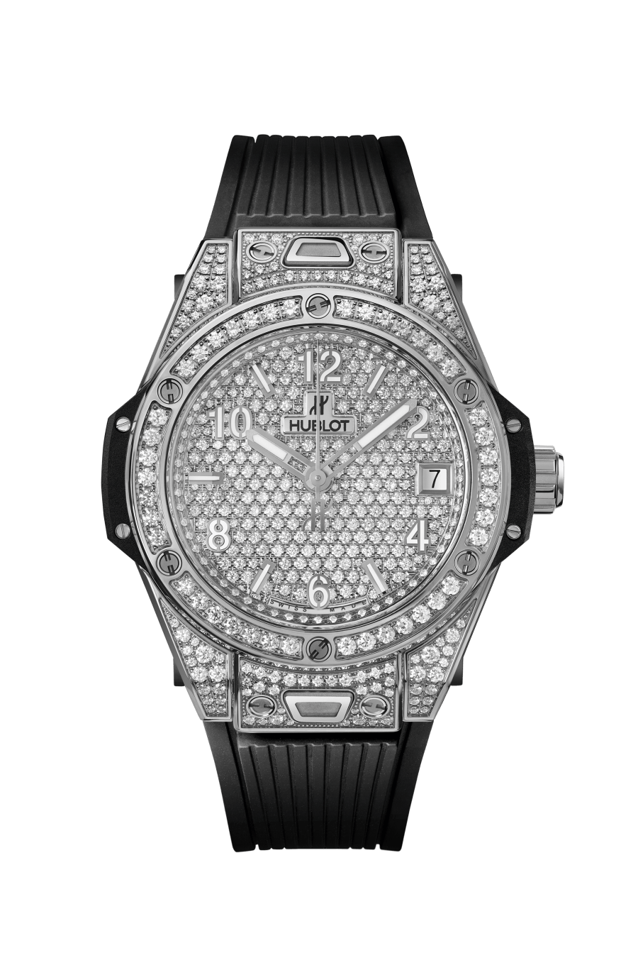 Men's watch / unisex  HUBLOT, One Click Steel Full Pave / 39mm, SKU: 465.SX.9010.RX.1604 | timeolution.com