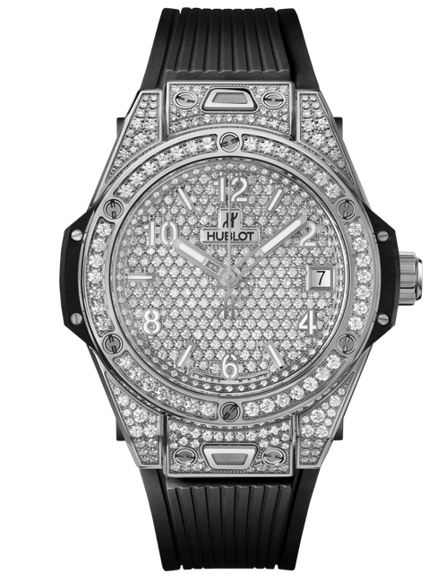 Men's watch / unisex  HUBLOT, One Click Steel Full Pave / 39mm, SKU: 465.SX.9010.RX.1604 | timeolution.com