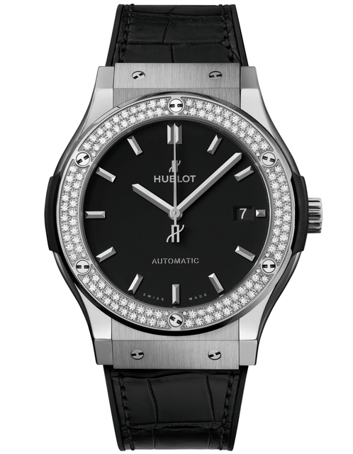 Men's watch / unisex  HUBLOT, Classic Fusion Titanium Diamonds / 45mm, SKU: 511.NX.1171.LR.1104 | timeolution.com