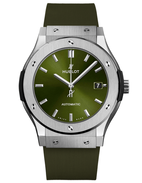 Men's watch / unisex  HUBLOT, Classic Fusion Titanium Green / 45mm, SKU: 511.NX.8970.RX | timeolution.com