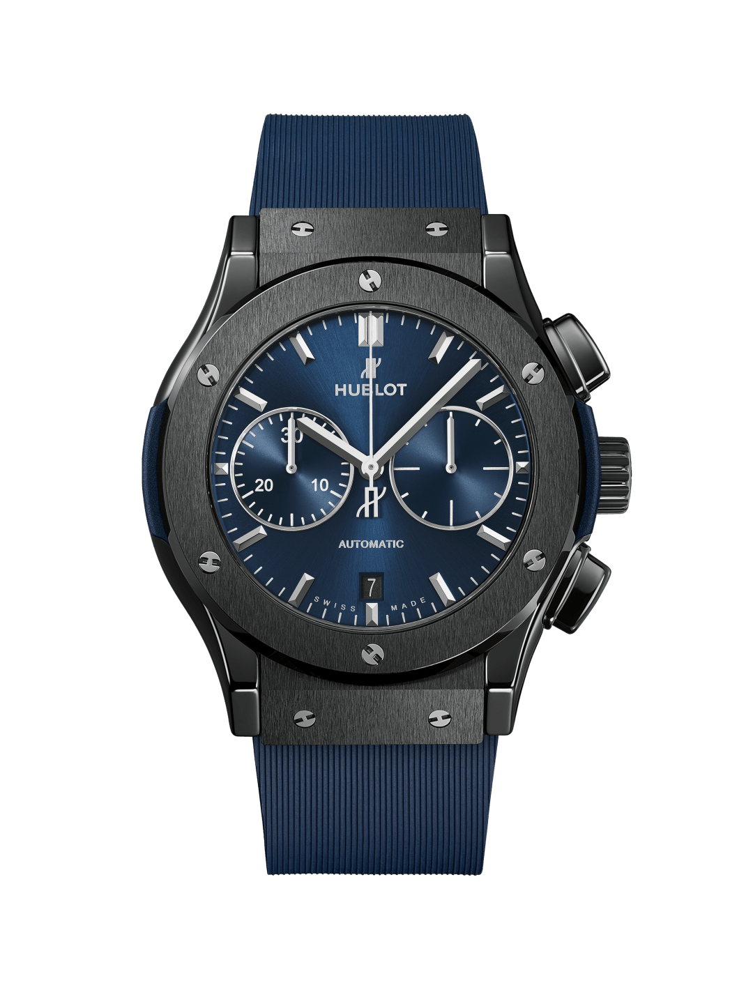 Men's watch / unisex  HUBLOT, Classic Fusion Ceramic Blue Chronograph / 45mm, SKU: 521.CM.7170.RX | timeolution.com