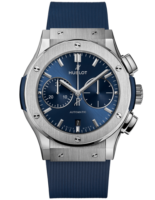 Men's watch / unisex  HUBLOT, Classic Fusion Chronograph Titanium Blue / 45mm, SKU: 521.NX.7170.RX | timeolution.com