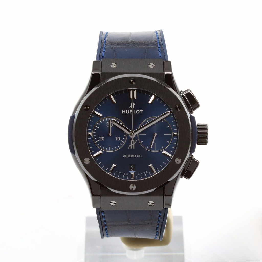 Men's watch / unisex  HUBLOT, Classic Fusion Ceramic Blue Chronograph / 45mm, SKU: 521.CM.7170.LR | timeolution.com