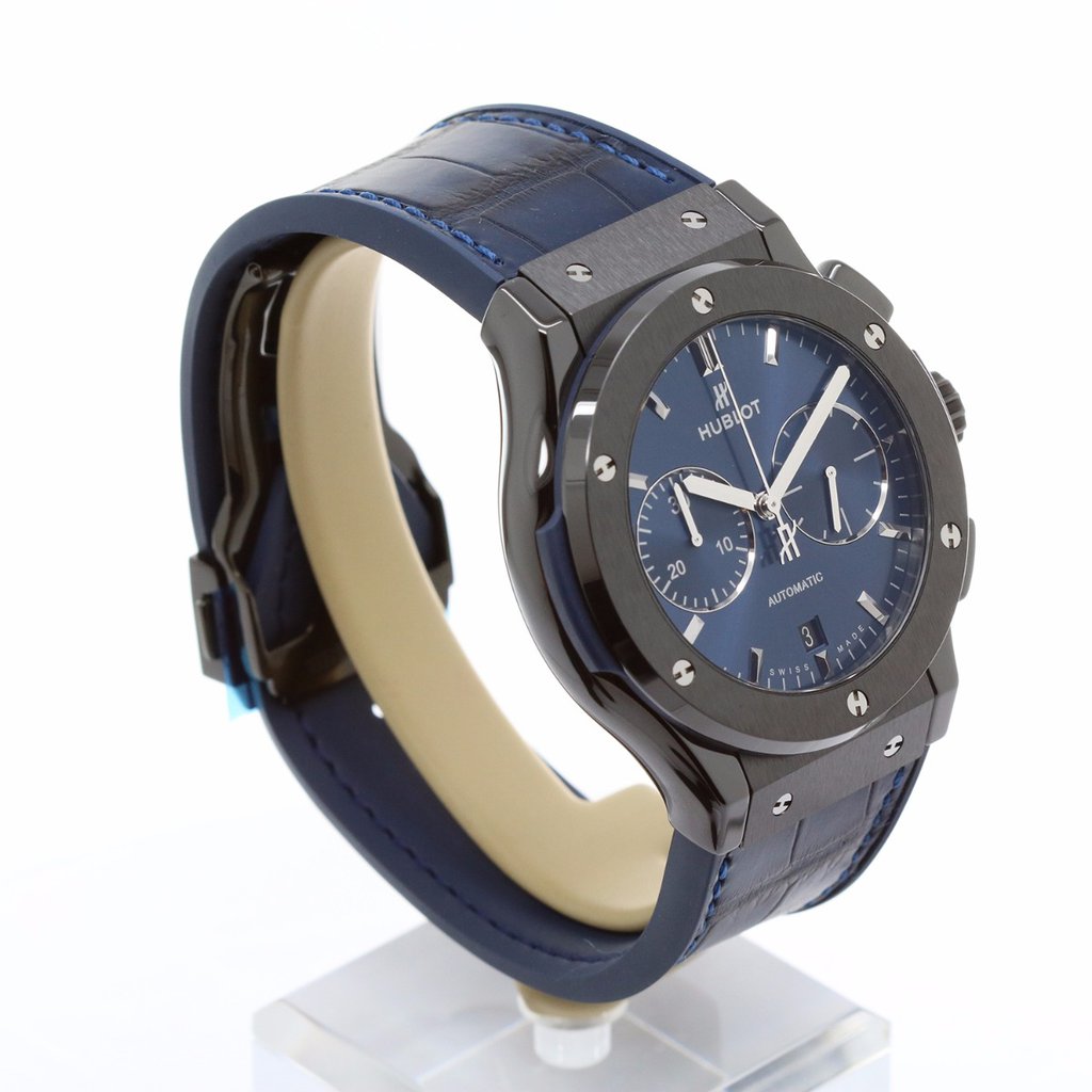 Men's watch / unisex  HUBLOT, Classic Fusion Ceramic Blue Chronograph / 45mm, SKU: 521.CM.7170.LR | timeolution.com