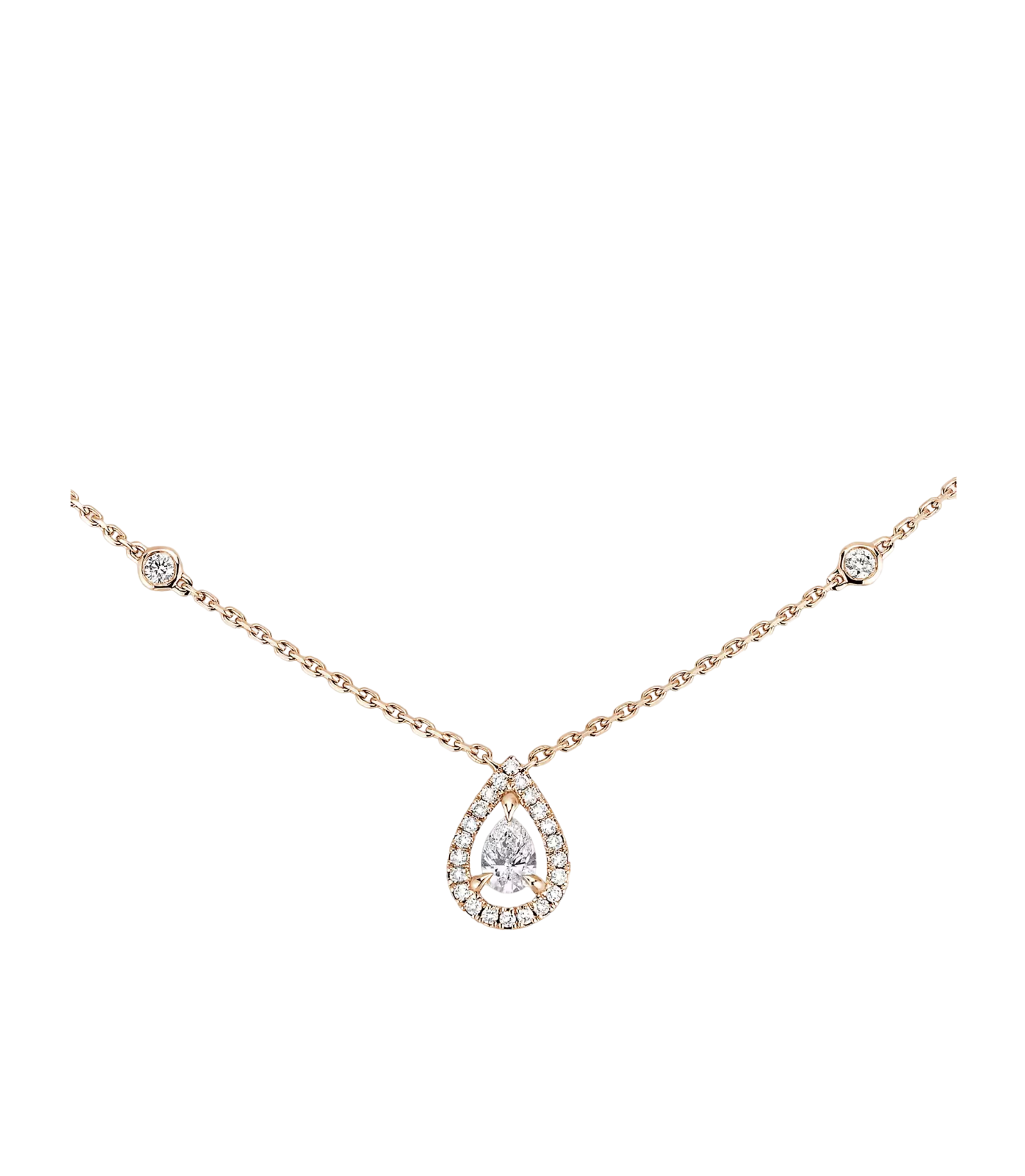 Women Jewellery  MESSIKA, Joy Pear 0.25ct Pink Gold Diamond Necklace, SKU: 5224-PG | timeolution.com