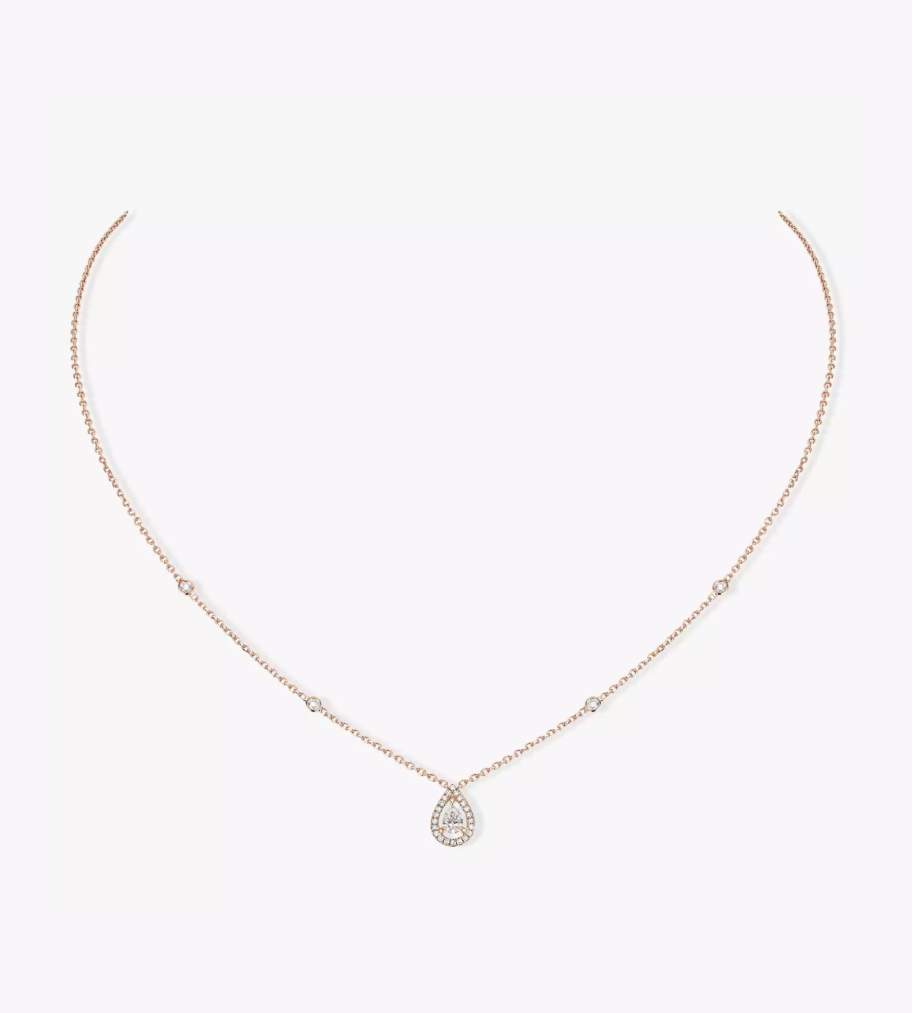 Women Jewellery  MESSIKA, Joy Pear 0.25ct Pink Gold Diamond Necklace, SKU: 5224-PG | timeolution.com