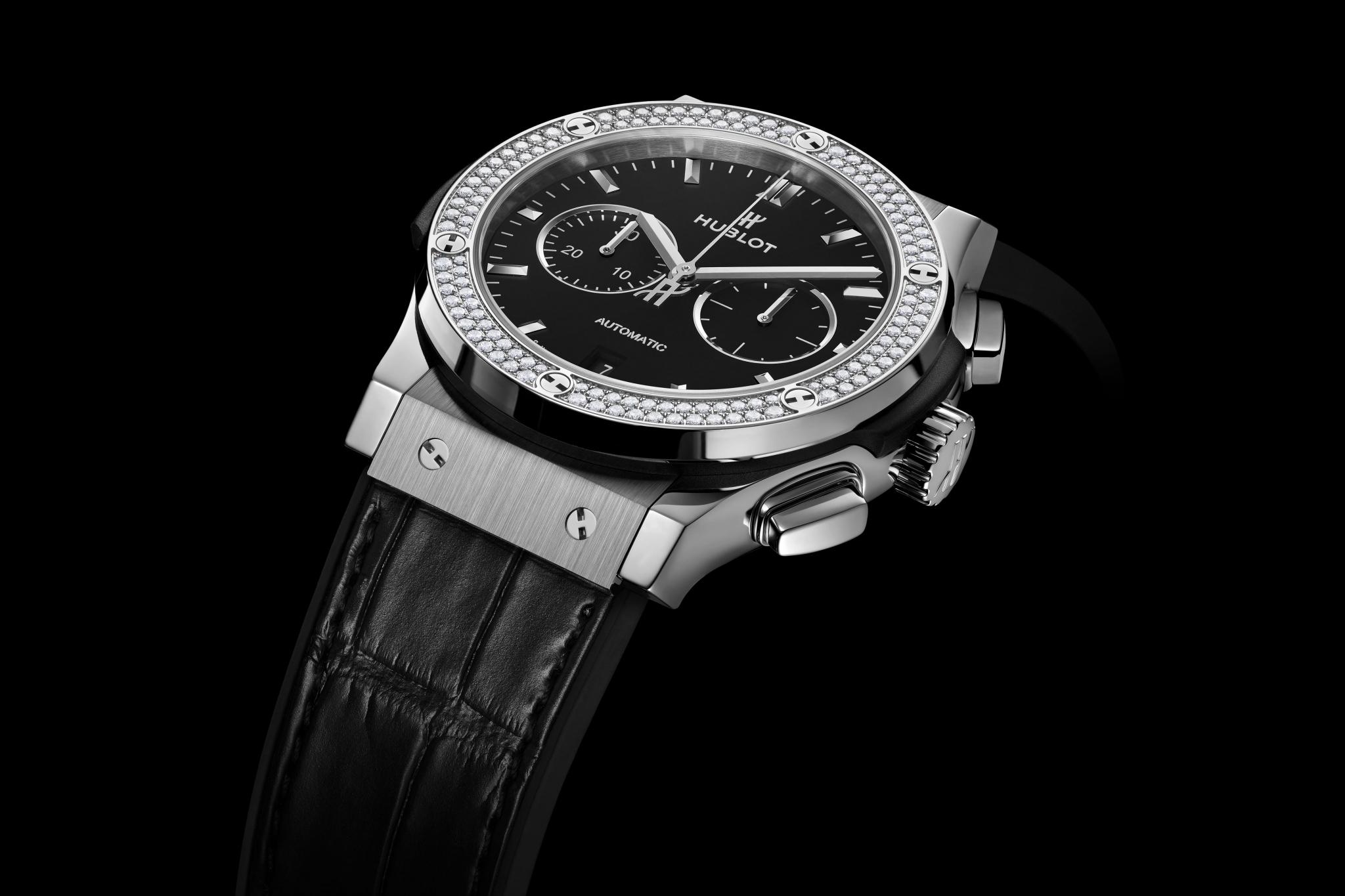 Men's watch / unisex  HUBLOT, Classic Fusion Chronograph Titanium Diamonds / 42mm, SKU: 541.NX.1171.LR.1104 | timeolution.com