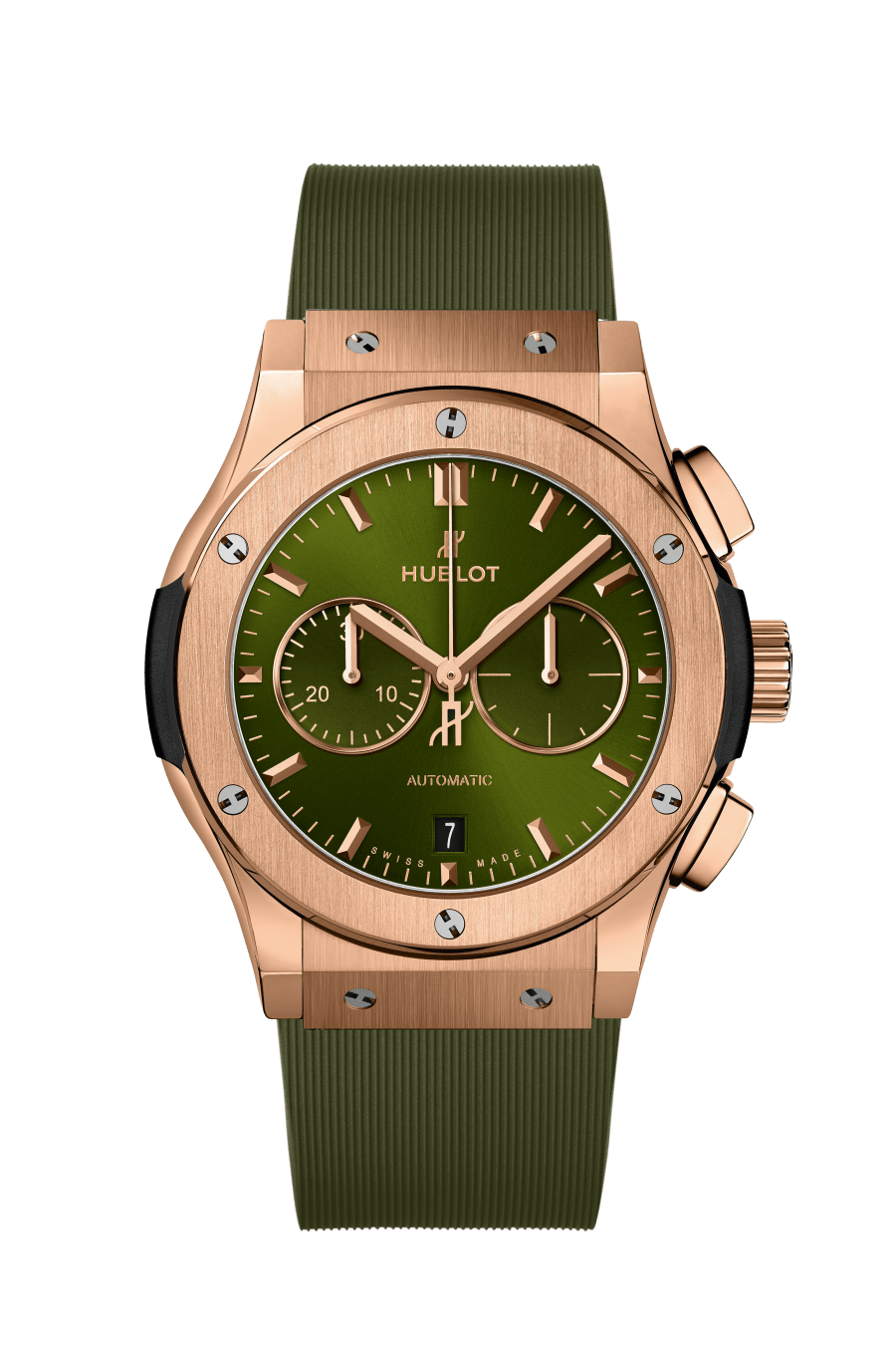 Men's watch / unisex  HUBLOT, Classic Fusion Chronograph King Gold Green  / 42mm, SKU: 541.OX.8980.RX | timeolution.com