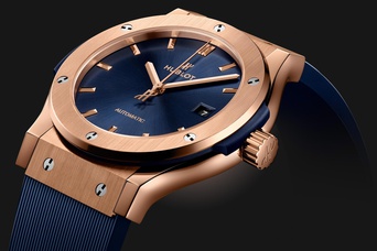 Men's watch / unisex  HUBLOT, Classic Fusion King Gold Blue / 42mm, SKU: 542.OX.7180.RX | timeolution.com