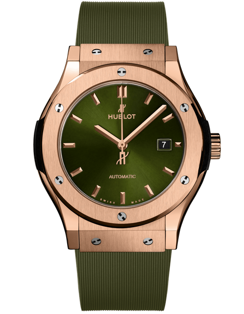 Men's watch / unisex  HUBLOT, Classic Fusion King Gold Green / 42mm, SKU: 542.OX.8980.RX | timeolution.com