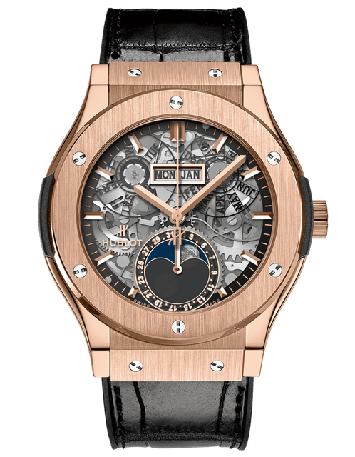 Men's watch / unisex  HUBLOT, Classic Fusion Aerofusion Moonphase King Gold / 42mm, SKU: 547.OX.0180.LR | timeolution.com