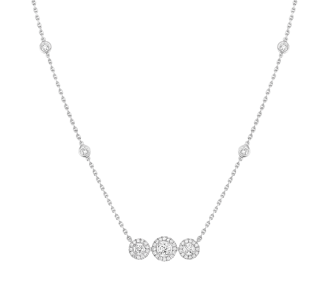 Women Jewellery  MESSIKA, Joy Trilogy Diamond White Gold Necklace, SKU: 07030-WG | timeolution.com