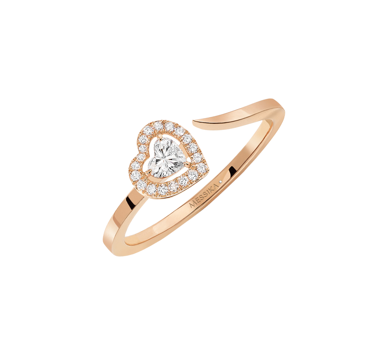 Women Jewellery  MESSIKA, Joy Cœur 0.15ct Diamond Pink Gold Ring, SKU: 11439-PG | timeolution.com