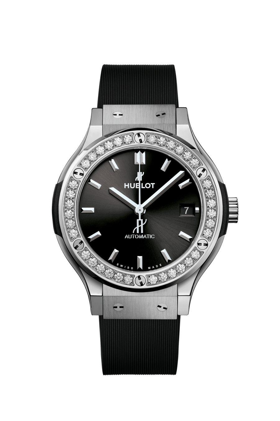 Men's watch / unisex  HUBLOT, Classic Fusion Titanium Diamonds / 38mm, SKU: 565.NX.1470.RX.1204 | timeolution.com