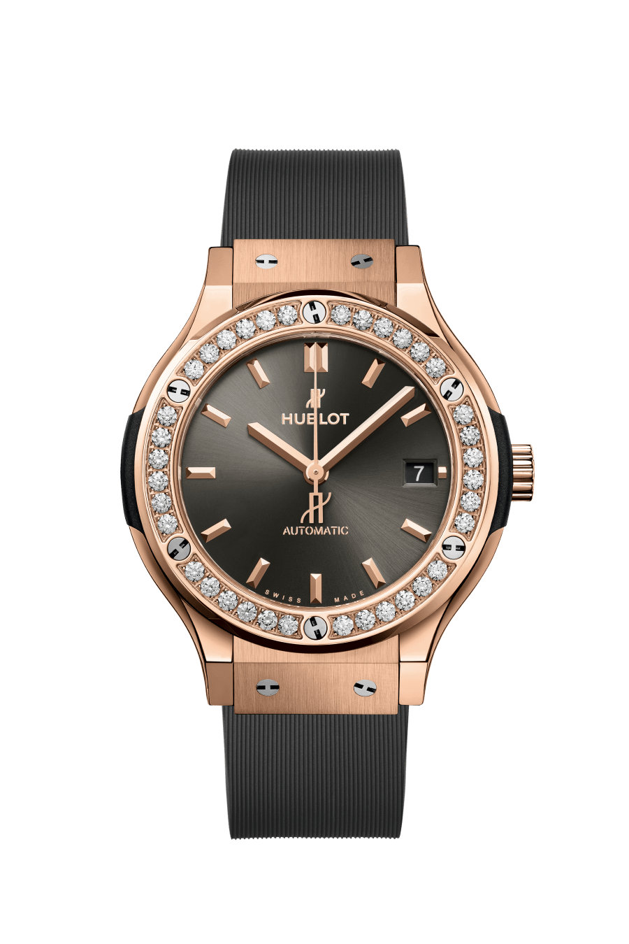 Men's watch / unisex  HUBLOT, Classic Fusion Racing Grey King Gold Diamonds / 38mm, SKU: 565.OX.7081.RX.1204 | timeolution.com