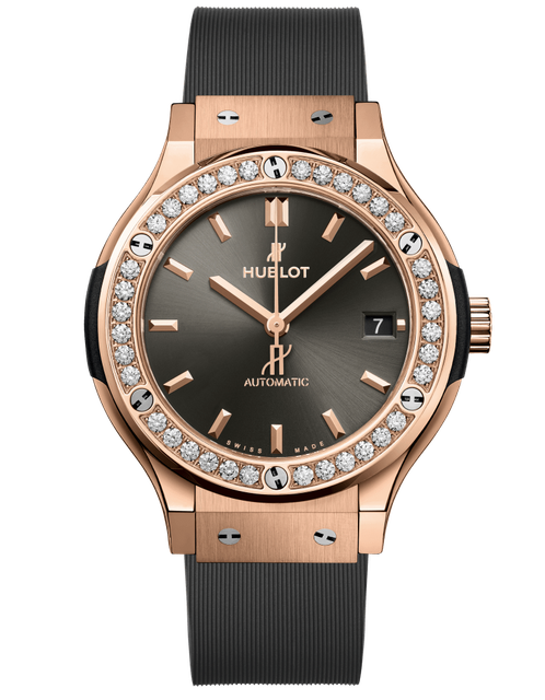 Men's watch / unisex  HUBLOT, Classic Fusion Racing Grey King Gold Diamonds / 38mm, SKU: 565.OX.7081.RX.1204 | timeolution.com