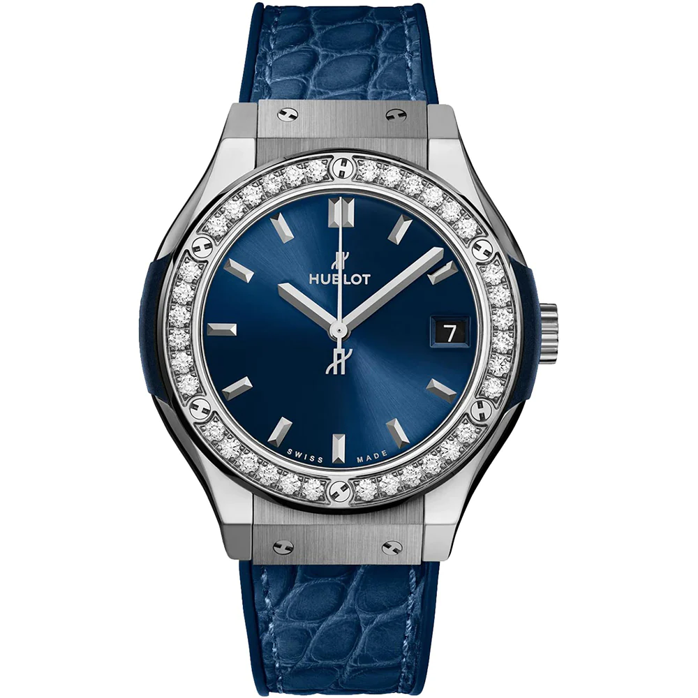 Ladies' watch  HUBLOT, Classic Fusion Titanium Diamonds / 33mm, SKU: 581.NX.7170.LR.1104 | timeolution.com