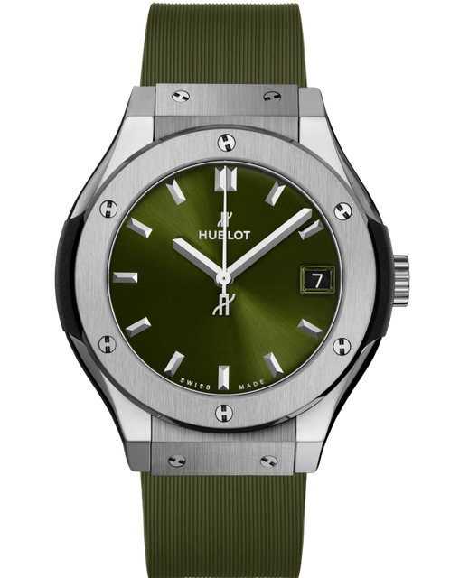 Ladies' watch  HUBLOT, Classic Fusion Titanium Green / 33mm, SKU: 581.NX.8970.RX | timeolution.com