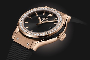 Men's watch / unisex  HUBLOT, Classic Fusion King Gold Diamonds / 33mm, SKU: 581.OX.1480.RX.1104 | timeolution.com