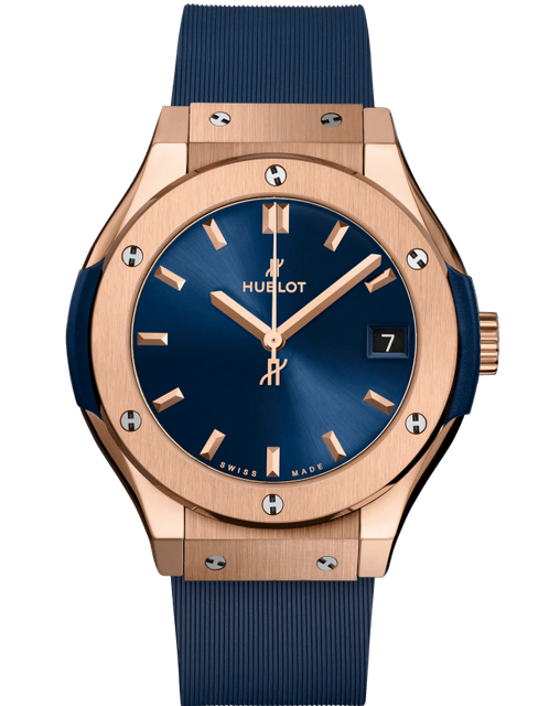 Ladies' watch  HUBLOT, Classic Fusion King Gold Blue / 33mm, SKU: 581.OX.7180.RX | timeolution.com