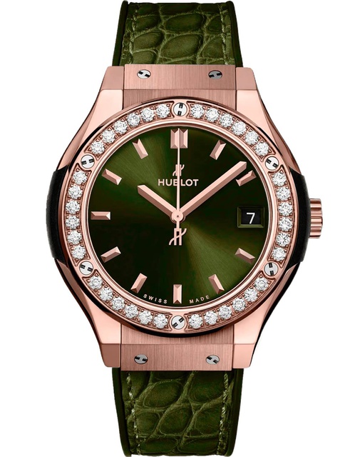 Ladies' watch  HUBLOT, Classic Fusion King Gold Green / 33mm, SKU: 581.OX.8980.LR.1104 | timeolution.com