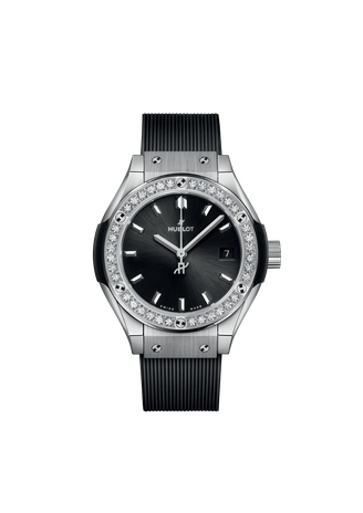 Ladies' watch  HUBLOT, Classic Fusion Titanium Diamonds / 29mm, SKU: 591.NX.1470.RX.1204 | timeolution.com