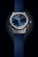 Ladies' watch  HUBLOT, Classic Fusion Titanium Blue Diamonds / 29mm, SKU: 591.NX.7170.RX.1204 | timeolution.com