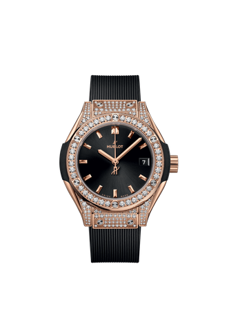 Ladies' watch  HUBLOT, Classic Fusion King Gold Pave / 29mm, SKU: 591.OX.1480.RX.1604 | timeolution.com